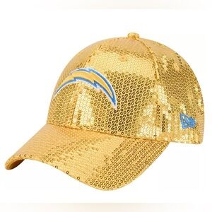 New Era Women's Chargers Gold Sequin 9Forty Adjustable Hat NWT